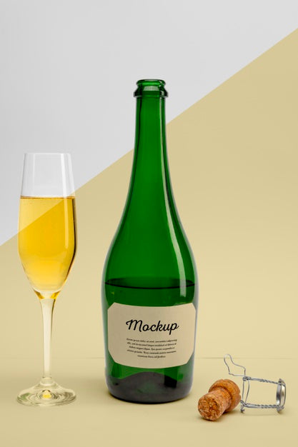 Champagne Bottle With Mock-Up Psd
