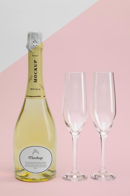 Champagne Bottle With Mock-Up Psd