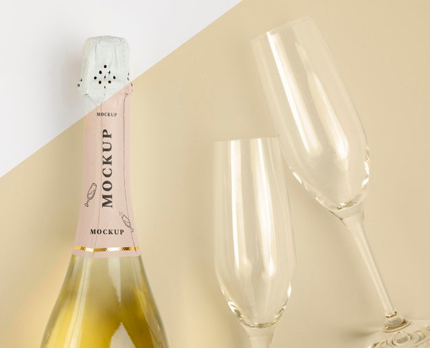 Champagne Bottle With Mock-Up Psd