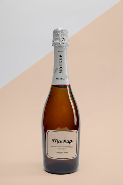 Champagne Bottle With Mock-Up Psd