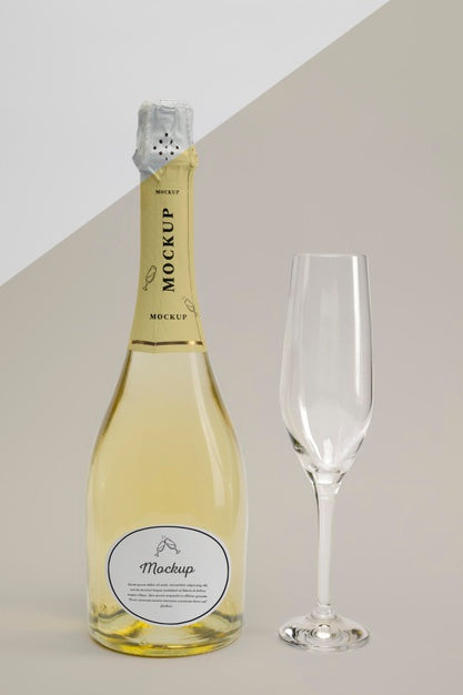 Champagne Bottle With Mock-Up Psd
