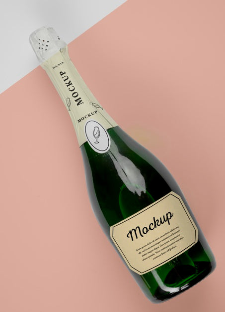 Champagne Bottle With Mock-Up Psd