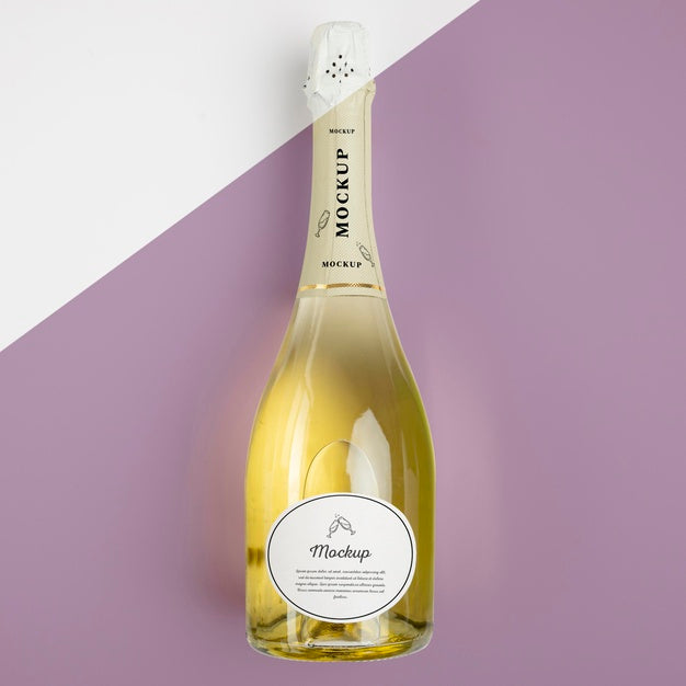 Champagne Bottle With Mock-Up Psd