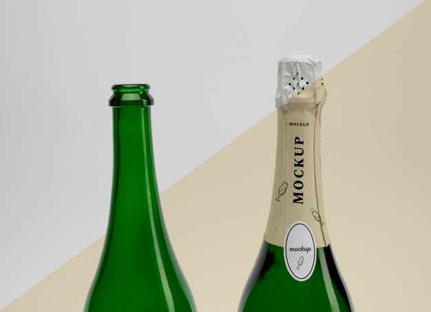 Champagne Bottles With Mock-Up Psd