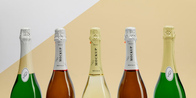 Champagne Bottles With Mock-Up Psd
