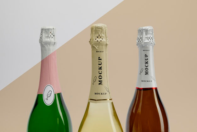 Champagne Bottles With Mock-Up Psd