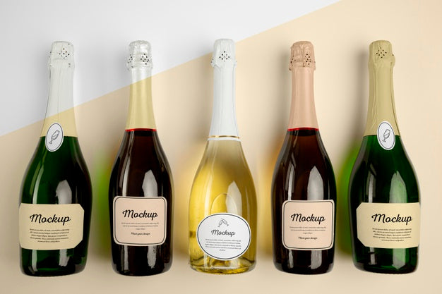 Champagne Bottles With Mock-Up Psd