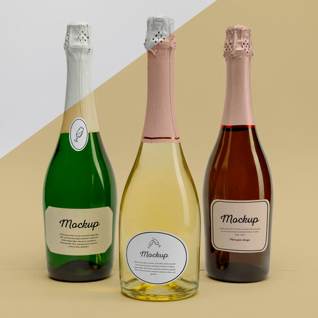 Champagne Bottles With Mock-Up Psd