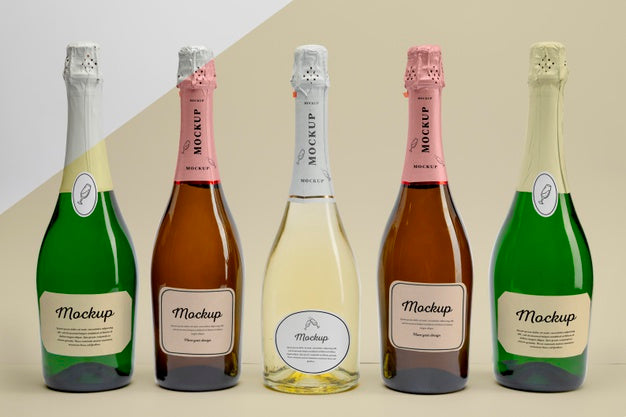 Champagne Bottles With Mock-Up Psd
