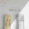 Champagne Neck Bottles Mock-Up Psd
