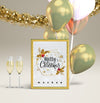 Champagne With Christmas Frame Mock-Up Psd