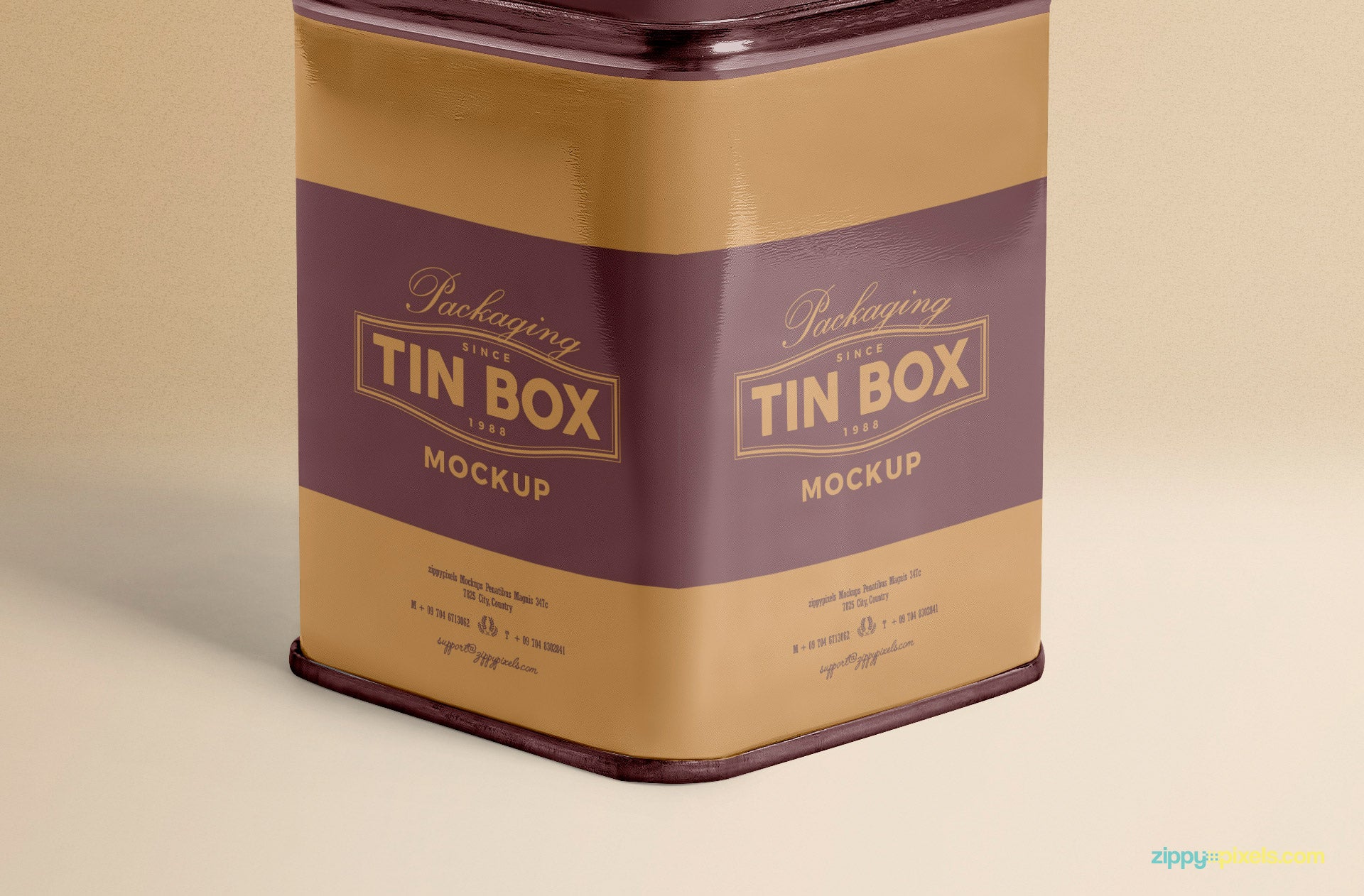 Metallic Box Packaging Mockup PSD
