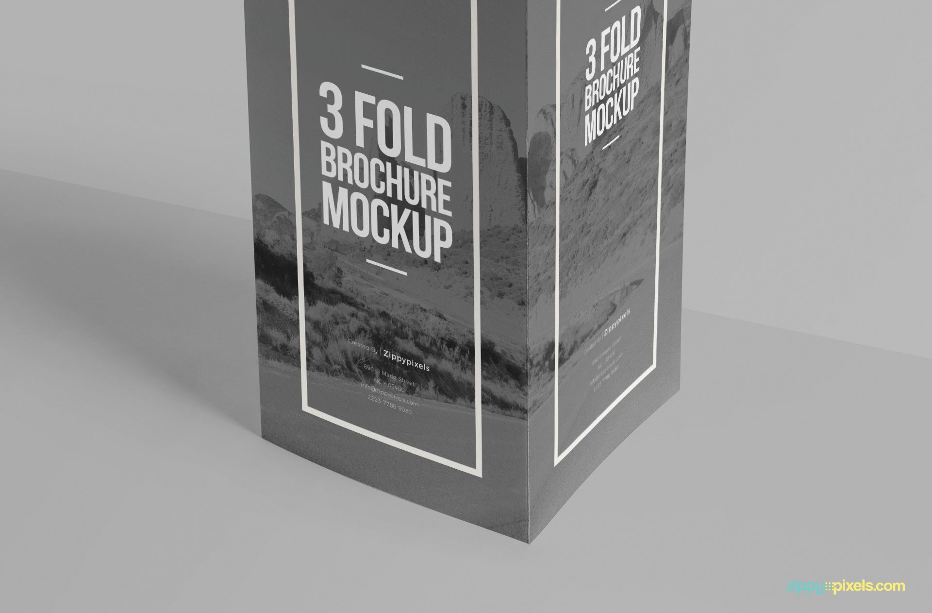 Elegant Tri Fold Brochure Mockup