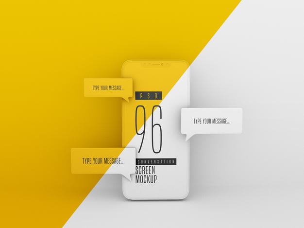 Chat Messaging On Mobile Phone Psd