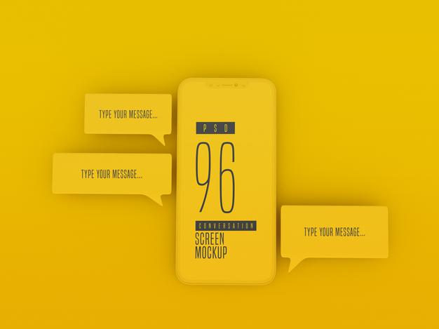 Chat Messaging On Mobile Phone Psd