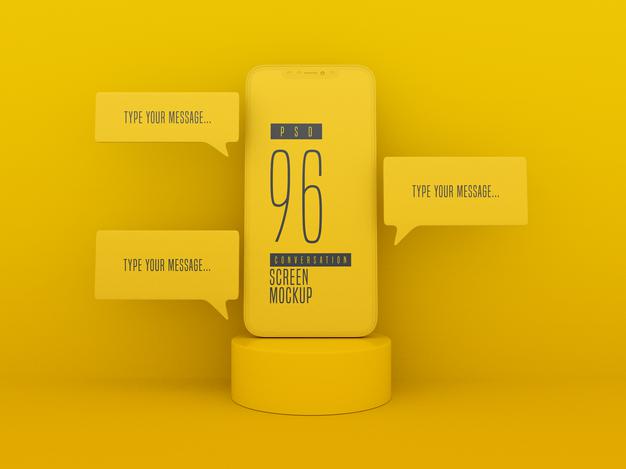 Chat Messaging On Mobile Phone Psd