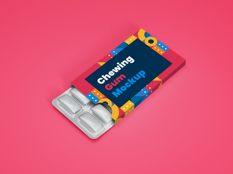 Chewing Gum In Blister Packagaging Mockup