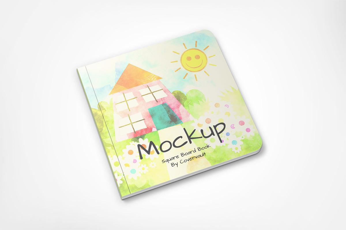 Children’S Square Board Book Mockup Flat