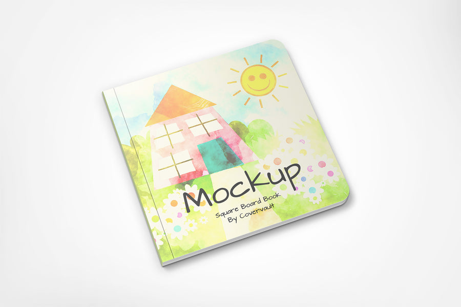 Children’S Square Board Book Mockup Flat
