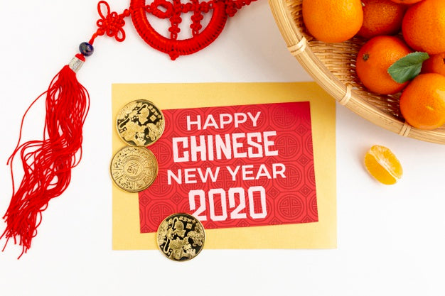 Chinese New Year Concept With Orange Psd