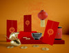 Chinese New Year Illustration With Bowl Of Rice And Golden Rat Psd