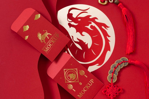 Chinese New Year Mock-Up Elements Composition Psd