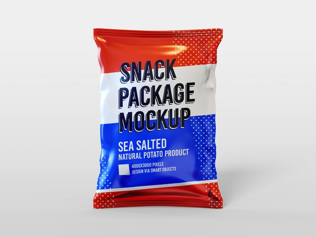 Chips Pouch Bag Mockup Template Psd