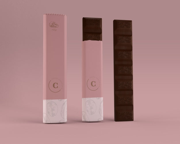 Chocolate Bars In Paper Wrapping Psd