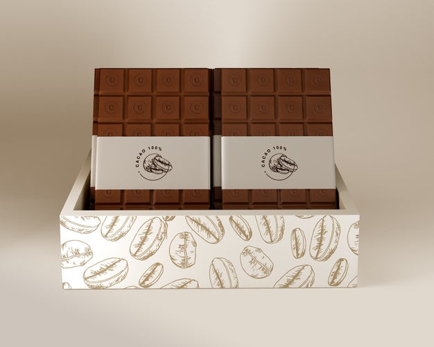 Chocolate Box And Paper Wrapping Design Psd