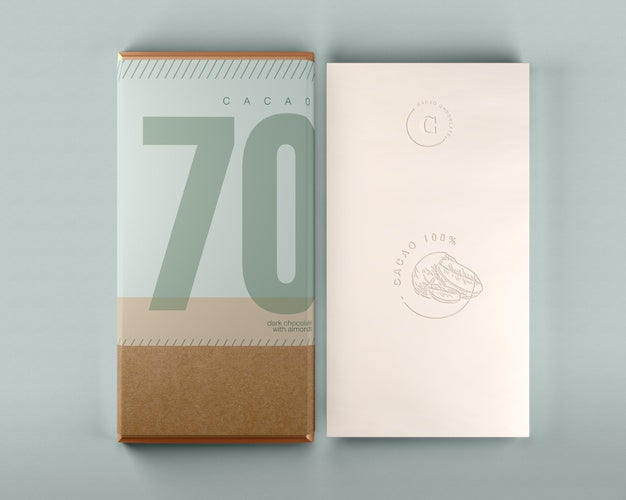 Chocolate Box And Wrapping Design Mock-Up Psd