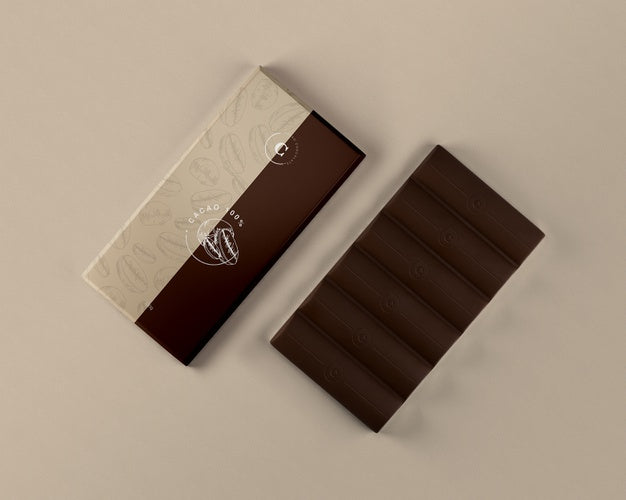 Chocolate Tablet Foil Wrapping Mock-Up Psd