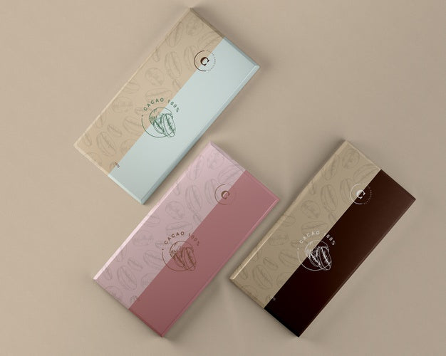 Chocolate Tablets Paper Packaging Mock-Up Psd