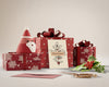 Christmas Card And Gifts On Table Psd