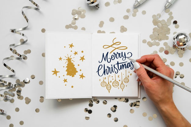 Christmas Card With Merry Christmas Message Psd