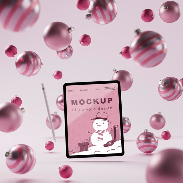 Christmas Decoration Background With Mock-Up Psd