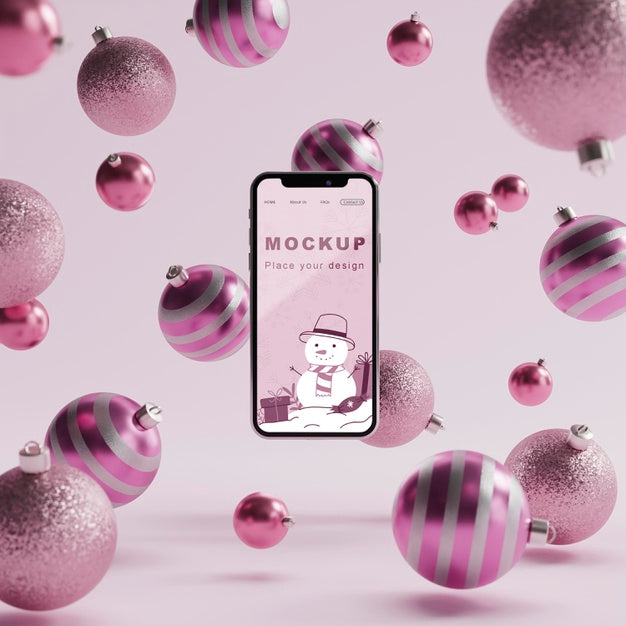 Christmas Decoration Background With Mock-Up Psd