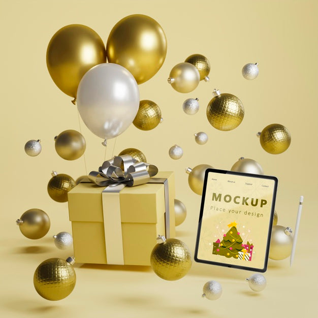 Christmas Decoration Background With Mock-Up Psd