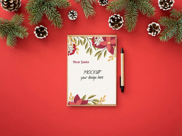 Christmas Eve Arrangement With Card Psd