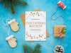Christmas Eve Composition With Card And Envelope Mock-Up Psd