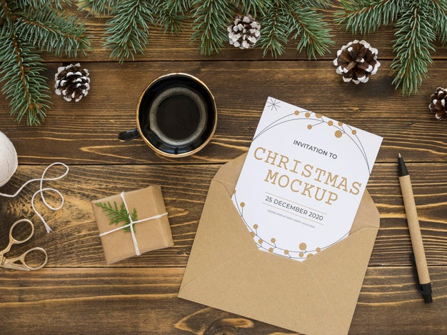 Christmas Eve Elements Arrangement Mock-Up Psd