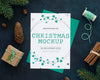 Christmas Eve Elements Assortment With Card Mock-Up Psd