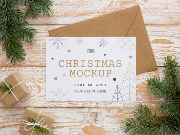 Christmas Eve Elements Composition Mock-Up Psd