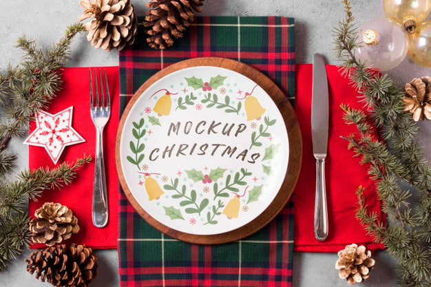 Christmas Food Concept Mock-Up Psd