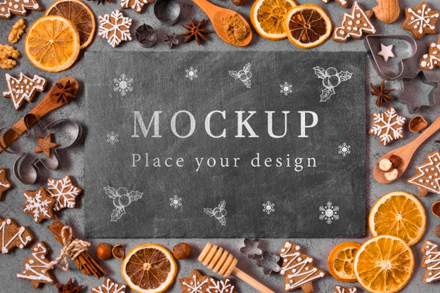 Christmas Food Concept Mock-Up Psd