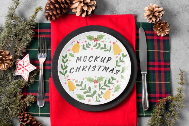 Christmas Food Concept Mock-Up Psd