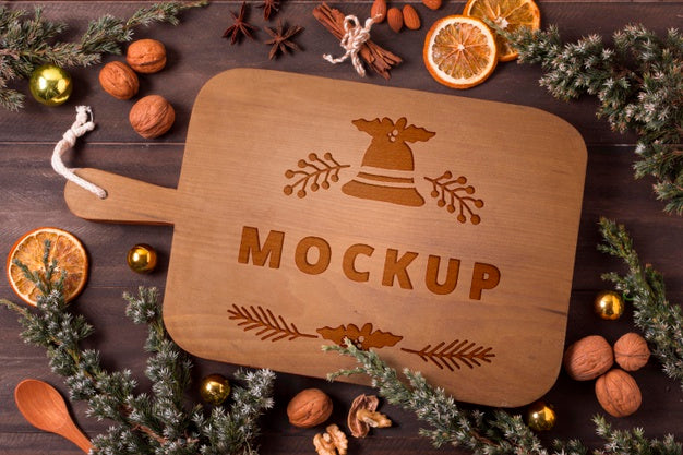 Christmas Food Concept Mock-Up Psd