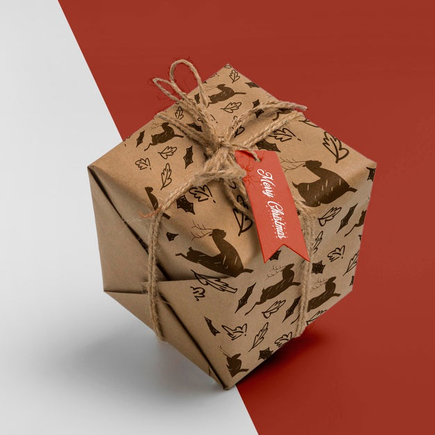 Christmas Gift Box High Angle Psd