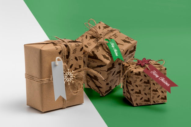 Christmas Gift Boxes Arrangement Psd