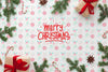 Christmas Gift Boxes On Floral Background Top View Psd