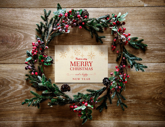 Christmas Holiday Greeting Design Mockup Psd